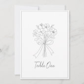 grillig getrokken boog & bloem bruiloft tafel numm kaart (Voorkant)