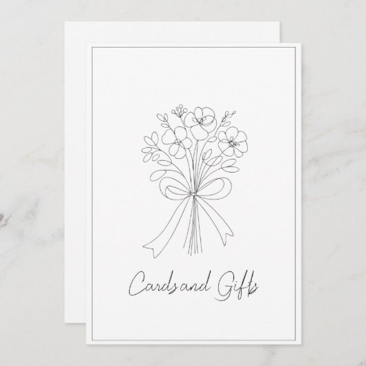 grillig getrokken boog & bloem kaarten en geschenk (Voorkant / Achterkant)