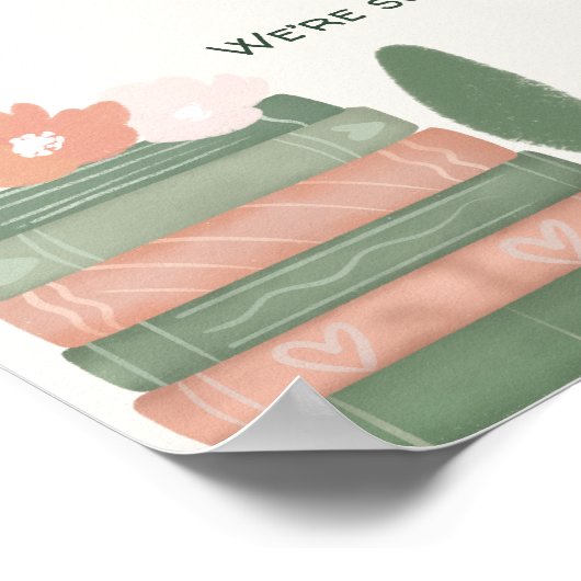 Grillig groen Nieuw Chapter Welkom Baby shower Poster (Hoek)