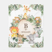 Grillig groen Wild Safari Dieren Kinderkamer Fleece Deken (Voorkant)