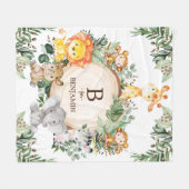 Grillig groen Wild Safari Dieren Kinderkamer Fleece Deken (Voorkant (Horizontaal))