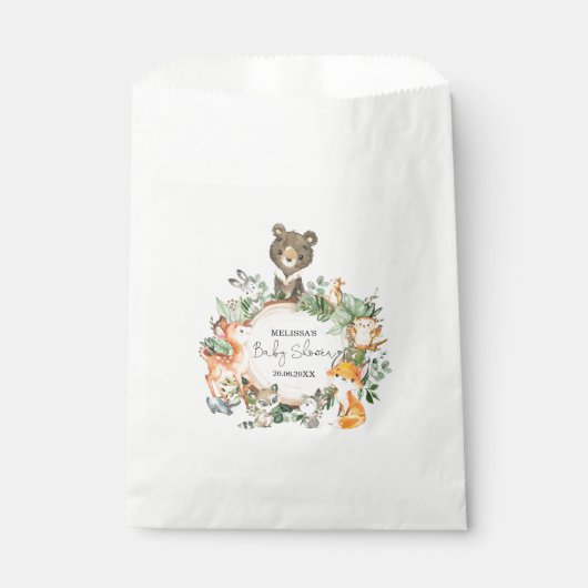 Grillig groen Woodland Baby Dieren Party Bedankzakje (Voorkant)