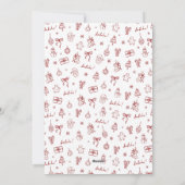 Grillig Hand Getekende Doodle Rood Feestdagenkaart (Achterkant)
