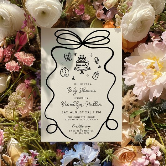 grillig handgetekend Baby shower Kaart