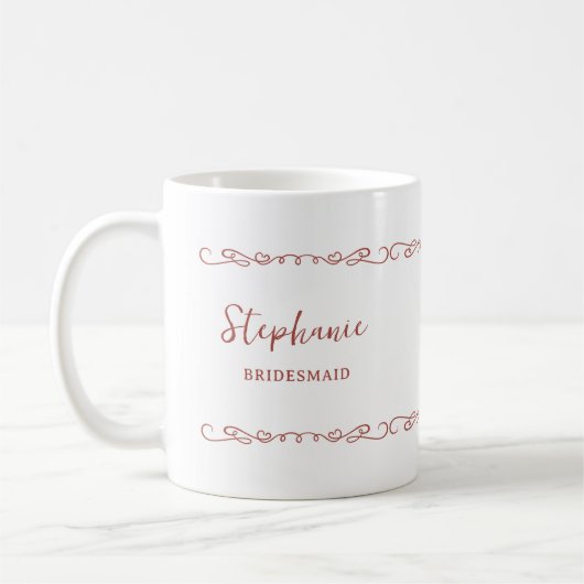 grillig hart doedel rood Sinaasappel bruiloft Koffiemok (Links)