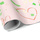 Grillig hart- en bladdesign cadeaupapier (Rol Hoek)