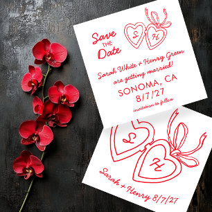 Grillig Hart Hanger Doodle Schets Modern MAAKJEZEL Save The Date