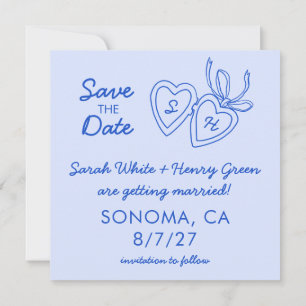 Grillig Hart Hanger Doodle Schets Modern MAATWERK Save The Date