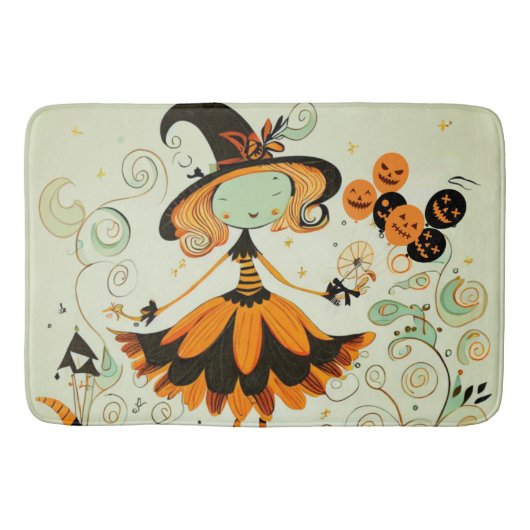 grillig/heks/pompoen/herfst badmat (Voorkant)