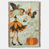 grillig/heks/pompoen/herfst deken (Voorkant Verticaal)