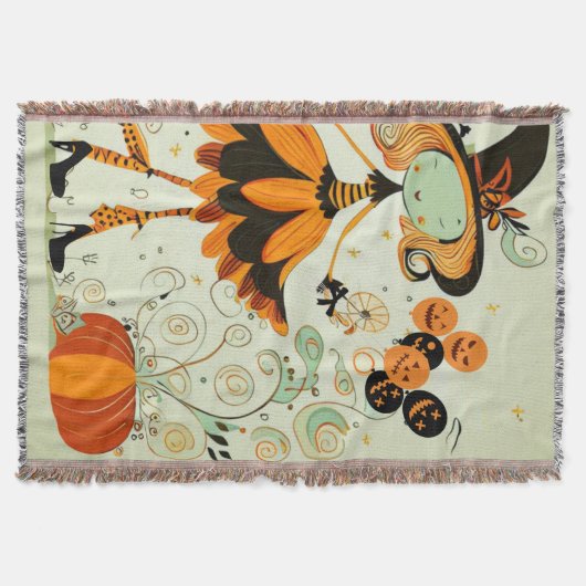 grillig/heks/pompoen/herfst deken (Voorkant)