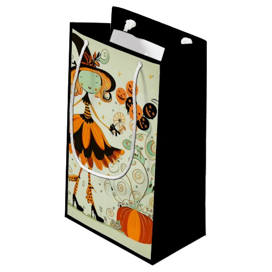 grillig/heks/pompoen/herfst klein cadeauzakje (Achterkant Gekanteld)