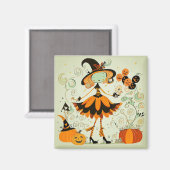 grillig/heks/pompoen/herfst magneet (Voorkant / Achterkant)