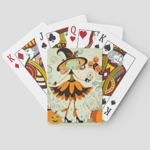 grillig/heks/pompoen/herfst pokerkaarten