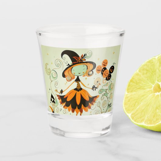 grillig/heks/pompoen/herfst shot glas (Voorkant)