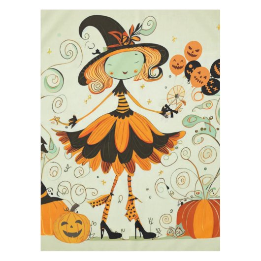 grillig/heks/pompoen/herfst tafelkleed (Voorkant)