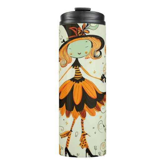 grillig/heks/pompoen/herfst thermosbeker (Voorkant)