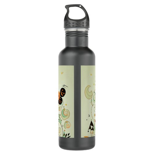 grillig/heks/pompoen/herfst waterfles  (Achterkant)