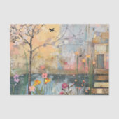 GRILLIG HUIS AAN HET MEER ARTISTIEKE DECOUPAGE TISSUEPAPIER (Voorkant)