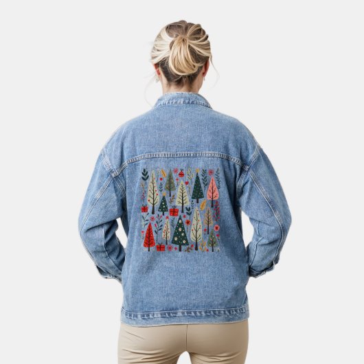 grillig kerstboombos denim jacket (Model)