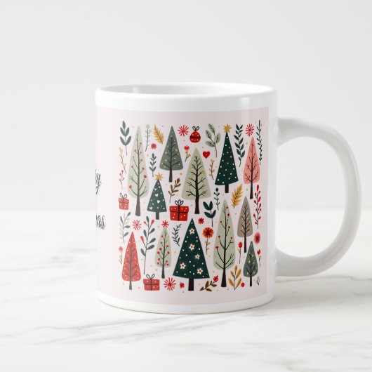 grillig kerstboombos grote koffiekop (Rechts)