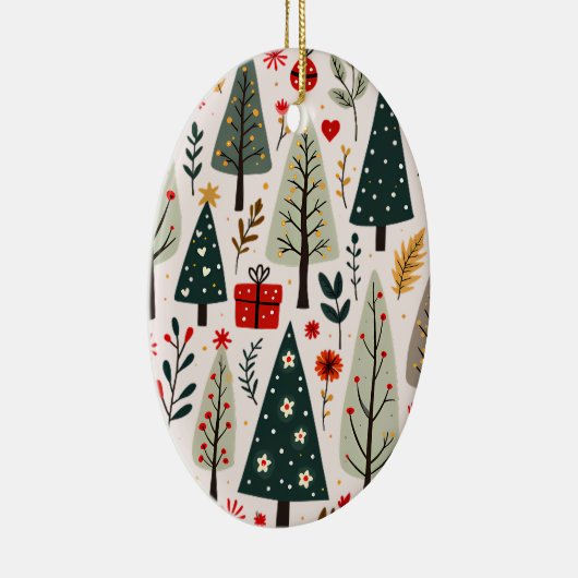 grillig kerstboombos keramisch ornament (Rechts)