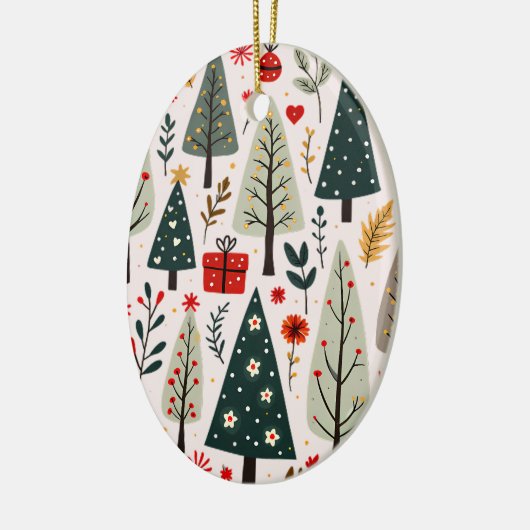 grillig kerstboombos keramisch ornament (Links)