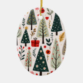 grillig kerstboombos keramisch ornament (Voorkant)