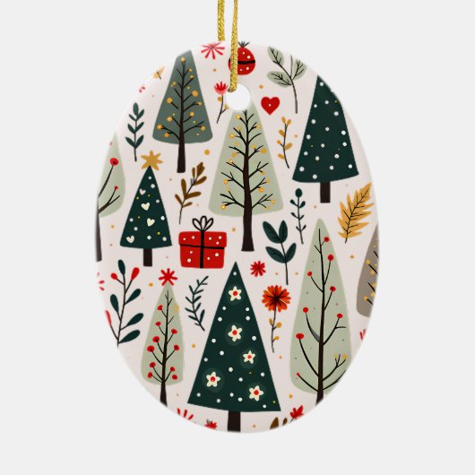 grillig kerstboombos keramisch ornament (Achterkant)