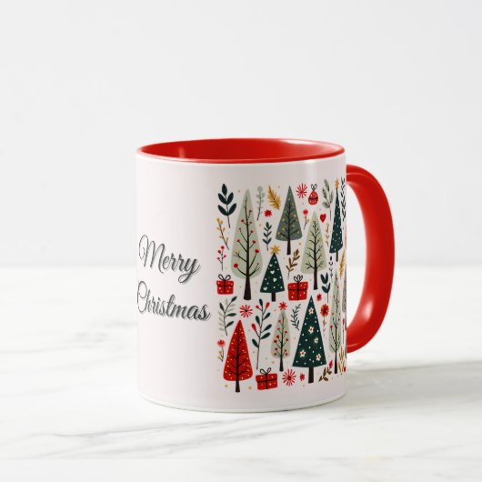 grillig kerstboombos mok (Voorkant rechts)