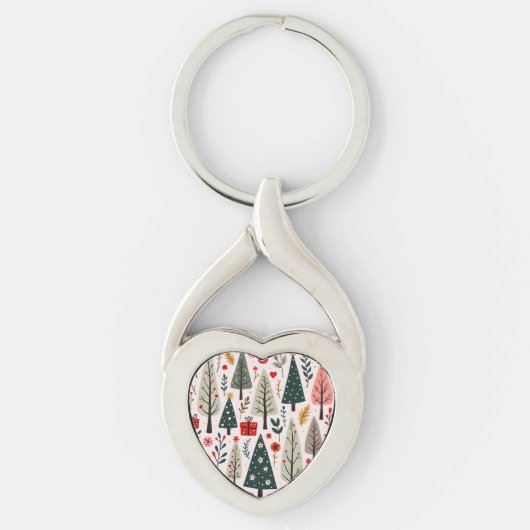 grillig kerstboombos sleutelhanger (Voorkant)