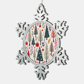 grillig kerstboombos tin sneeuwvlok ornament (Rechts)