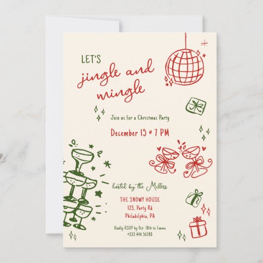 grillig kerstfeest jingle and mingle aankondiging (Voorkant)