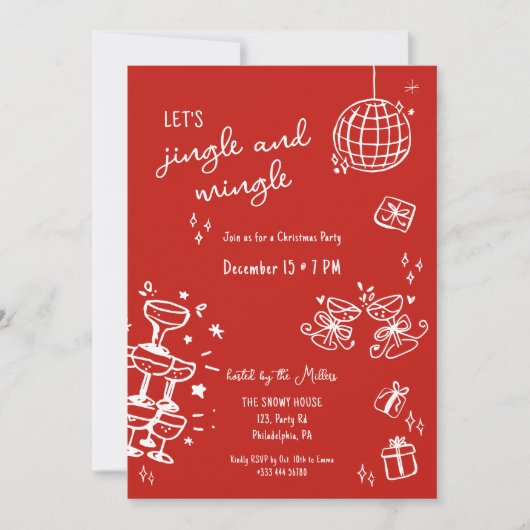 grillig kerstfeest jingle and mingle aankondiging (Voorkant)