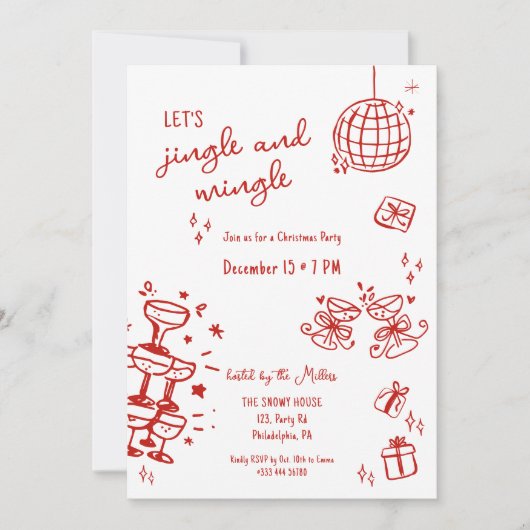 grillig kerstfeest jingle and mingle aankondiging (Voorkant)