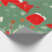 grillig kerstkous patroon cadeaupapier (Hoek)