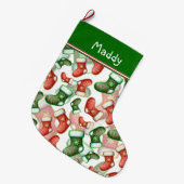 grillig kerstkous patroon grote kerstsok (Voorkant (Hangend))