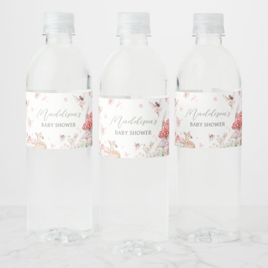 grillig klein sprookje Baby shower Waterfles Etiket (Flessen)