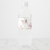 grillig klein sprookje Baby shower Waterfles Etiket (Achterkant)