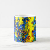 grillig kleurrijk huis koffiemok (Center)