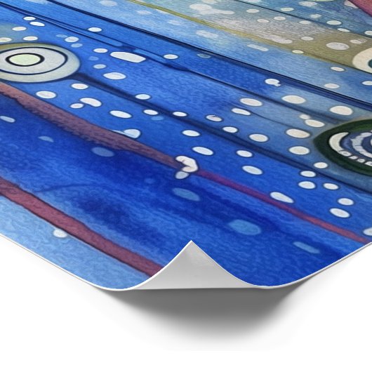 GRILLIG KLEURRIJK KAT POSTER (Hoek)