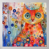 GRILLIG KLEURRIJK KAT POSTER (Voorkant)