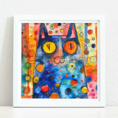 GRILLIG KLEURRIJK KAT POSTER