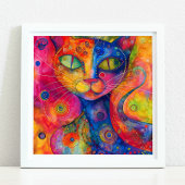 GRILLIG KLEURRIJK KAT POSTER