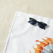 GRILLIG, KLEURRIJK ZEEPAARD GEPERSONALISEERD STRANDLAKEN (In situ)