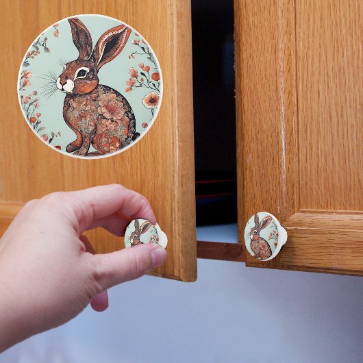 grillig konijn keramische knop