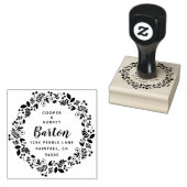 grillig krans retouradres rubberstempel (Gestempeld)