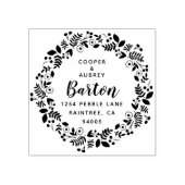 grillig krans retouradres rubberstempel (Afrduk)