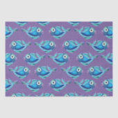 grillig kustblauw vispatroon tissuepapier (Voorkant)