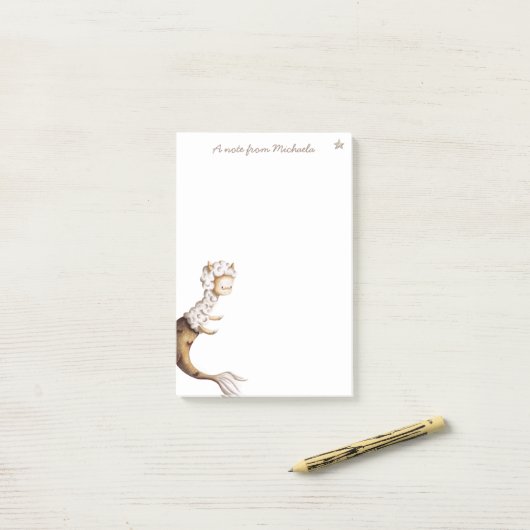 grillig lama zeemeermin dier post-it® notes (Op bureau)